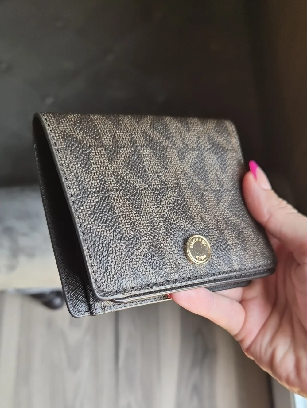 Michael Michael Kors Brown Signature Bifold Wallet Jet Set Travel